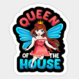 Queen Of The House Cute Matching Family Girls Teens Women Sticker